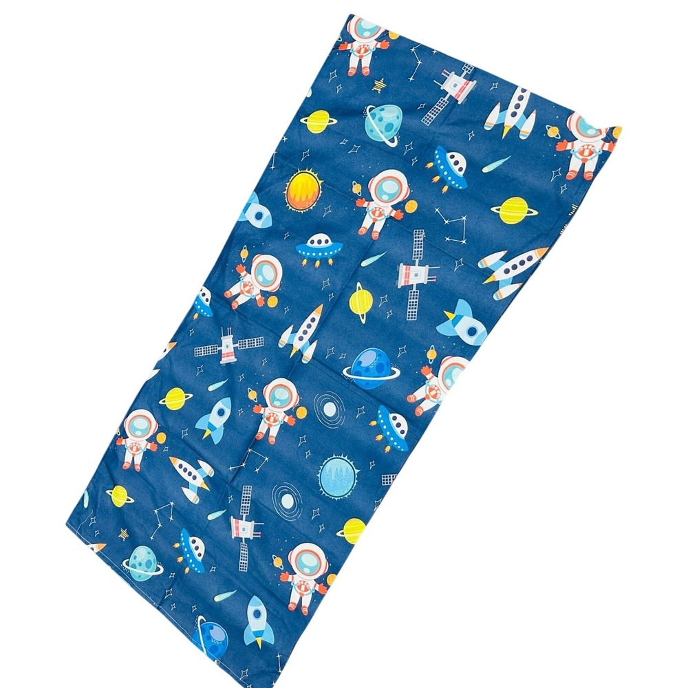 Wildkin Kids Nap Mat Cover 100% Cotton Space Astronaut Rocket Blue 20x45